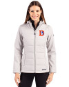 Denver Broncos Historic Cutter & Buck Evoke Recycled Honeycomb Fleece Womens Hybrid Full Zip Jacket CONCRETE Front Thumbnail Image