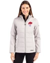 View image 1: Buffalo Bills Historic Cutter & Buck Evoke Recycled Honeycomb Fleece Womens Hybrid Full Zip Jacket CONCRETE Front