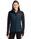 Chicago Bears Historic Cutter & Buck Evoke Hybrid Softshell Recycled Womens Full Zip Vest Navy Blue Front Thumbnail Image