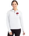 Buffalo Bills Historic Cutter & Buck Daybreak Eco Recycled Womens Half Zip Hoodie White Front Thumbnail Image