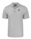 Tampa Bay Buccaneers Historic Cutter & Buck Pike Eco Tonal Geo Print Stretch Recycled Mens Polo Elemental Grey Mannequin Thumbnail Image