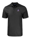 New England Patriots Historic Cutter & Buck Pike Eco Tonal Geo Print Stretch Recycled Mens Polo Black Mannequin Thumbnail Image
