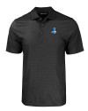 Detroit Lions Historic Cutter & Buck Pike Eco Tonal Geo Print Stretch Recycled Mens Polo Black Mannequin Thumbnail Image