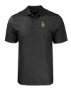 Green Bay Packers Historic Cutter & Buck Pike Eco Tonal Geo Print Stretch Recycled Mens Polo Black Mannequin Thumbnail Image