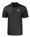 Las Vegas Raiders Historic Cutter & Buck Pike Eco Tonal Geo Print Stretch Recycled Mens Polo Black Mannequin Thumbnail Image