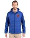 View image 7: Denver Broncos Historic Cutter & Buck Evoke Recycled Honeycomb Fleece Mens Hybrid Full Zip Jacket Tour Blue Front