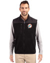 Miami Dolphins Historic Cutter & Buck Cascade Eco Fleece Mens Vest Black Front Thumbnail Image
