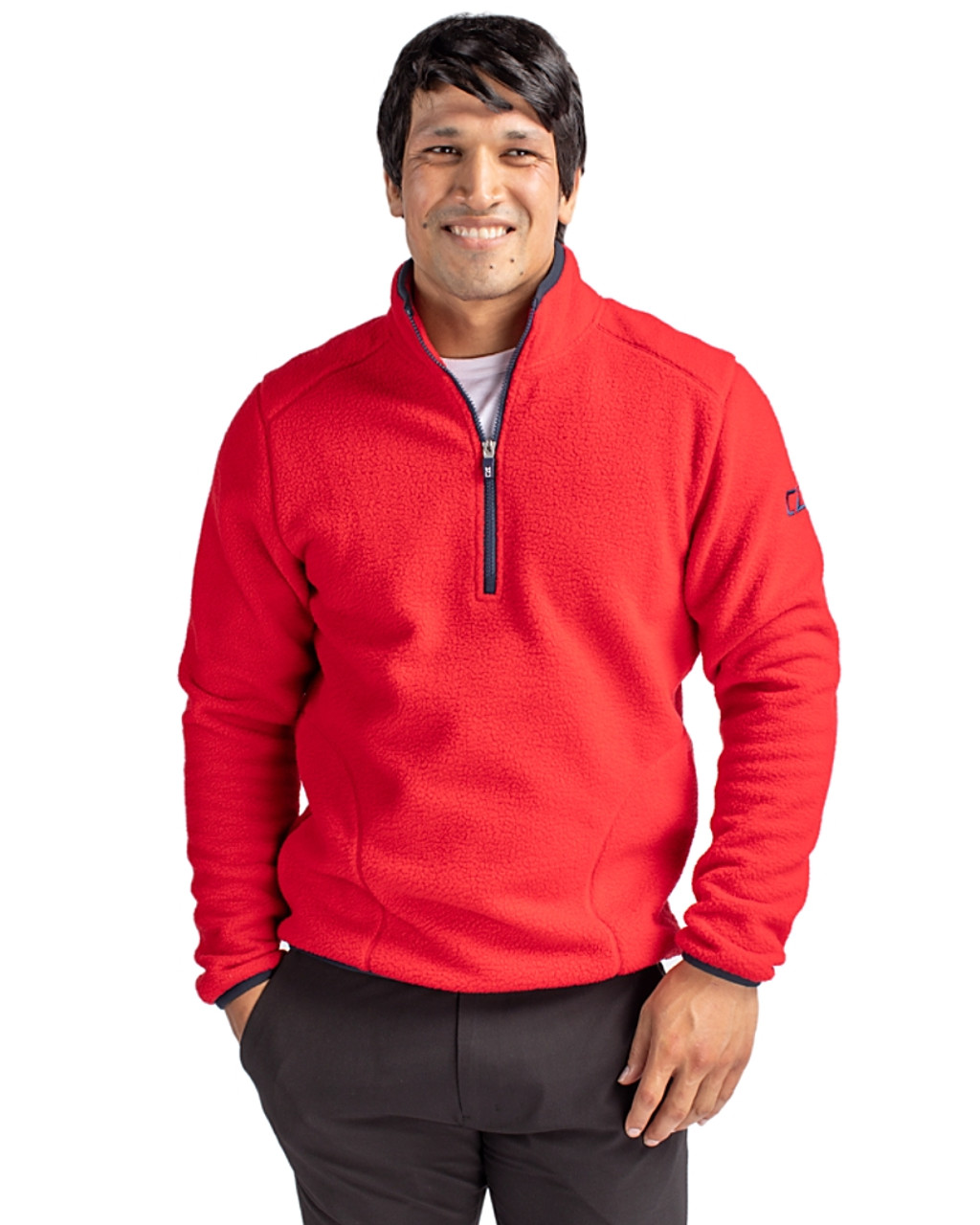 Cutter u0026 Buck Cascade Eco Fleece Mens Quarter Zip Jacket - Cutter u0026 Buck