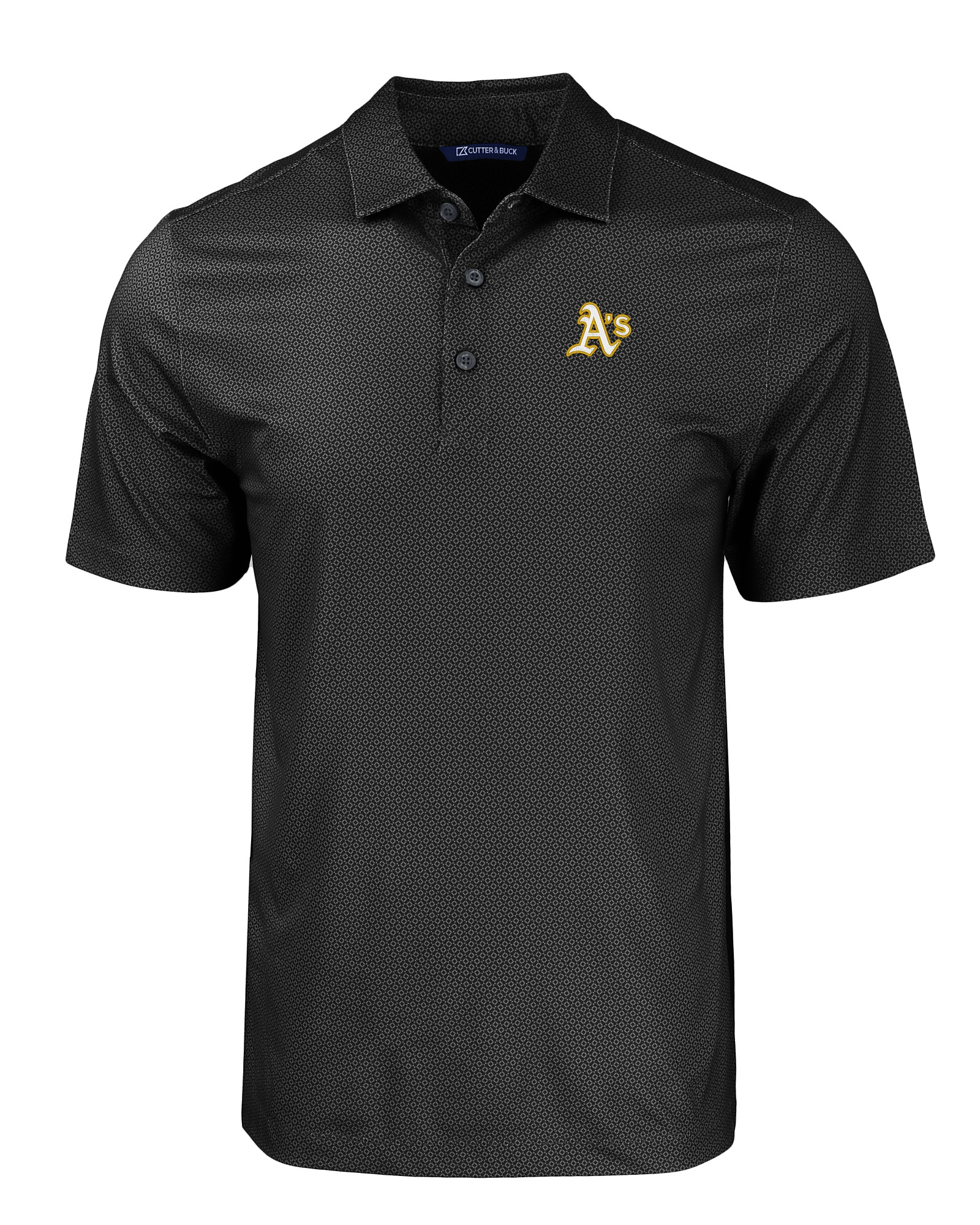 Oakland Athletics Cutter & Buck Big & Tall Pike Eco Tonal Geo Print Stretch  Recycled Polo 