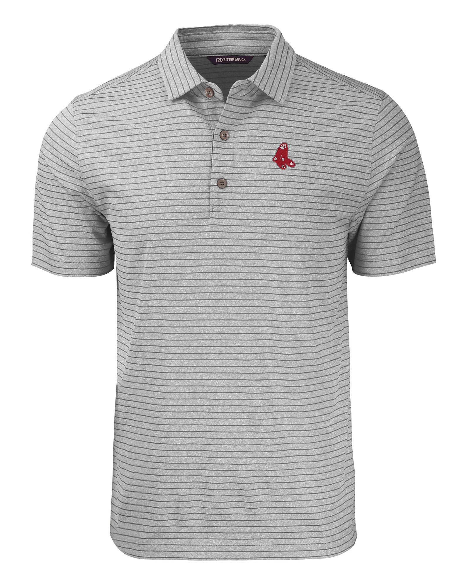 Boston Red Sox Cutter & Buck Forge Pencil Stripe Stretch Polo - White