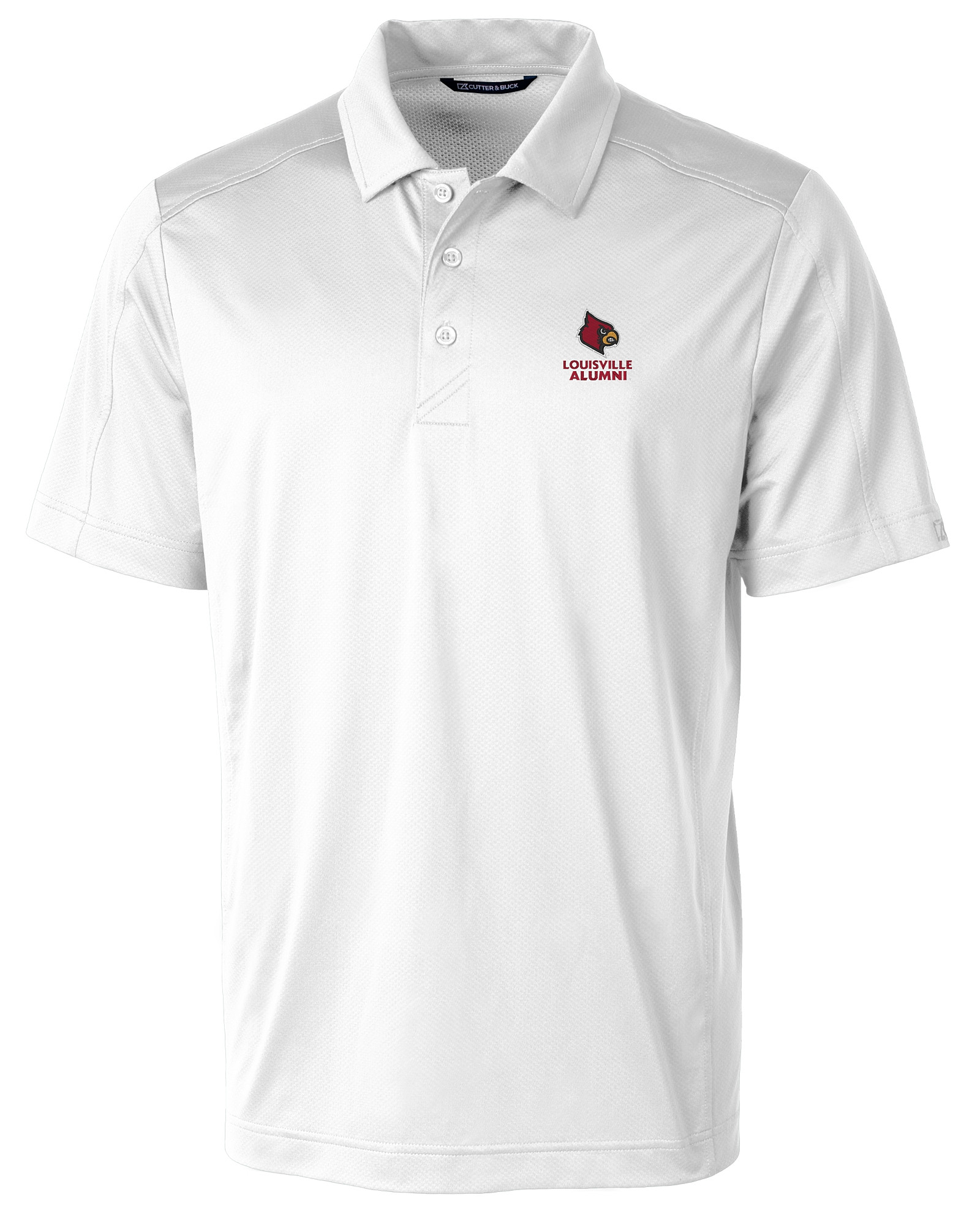 Louisville Cardinals Cutter & Buck Alumni Logo DryTec Genre Textured Solid  Polo - Gray