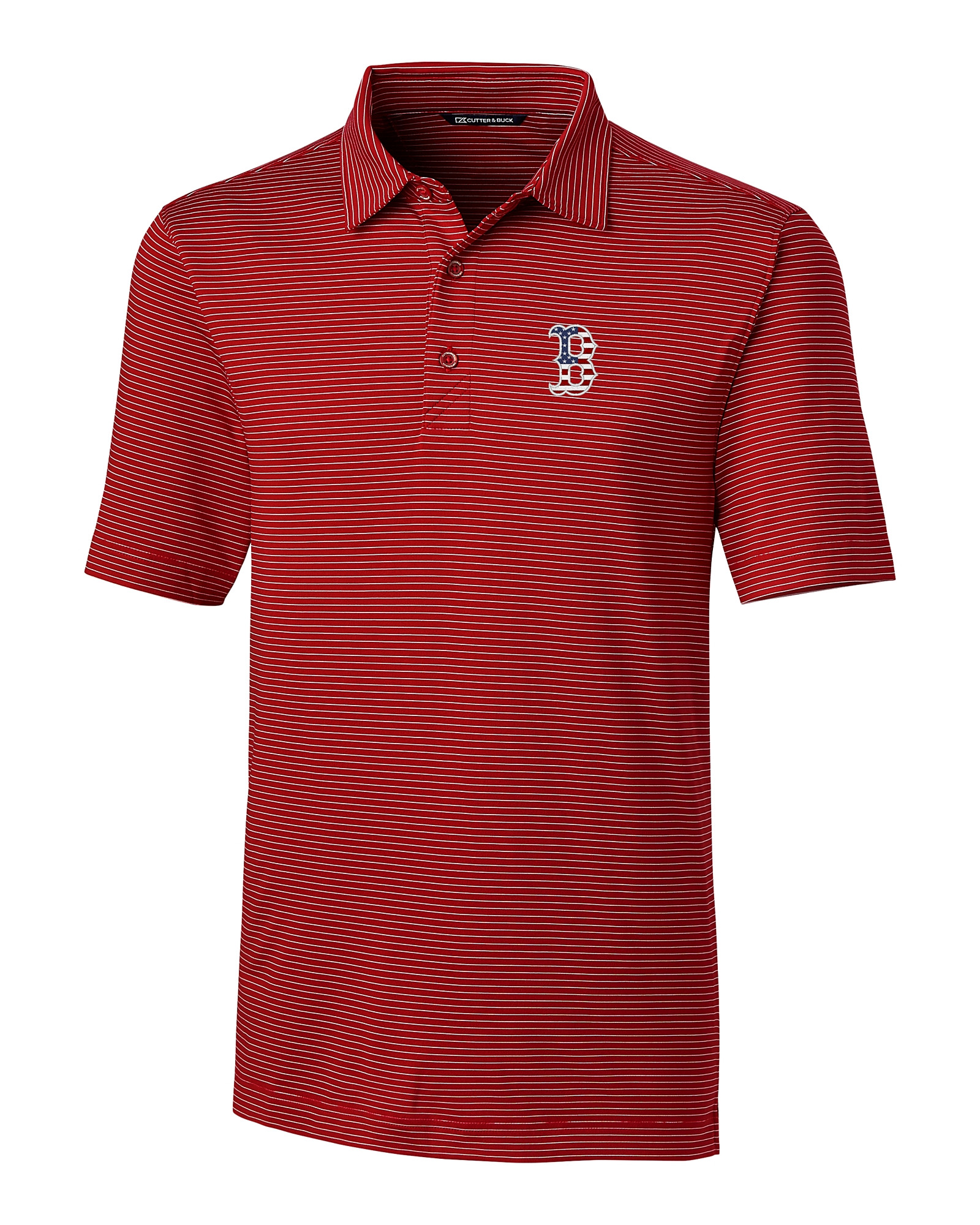 Boston Red Sox Cutter & Buck Forge Pencil Stripe Stretch Polo - White