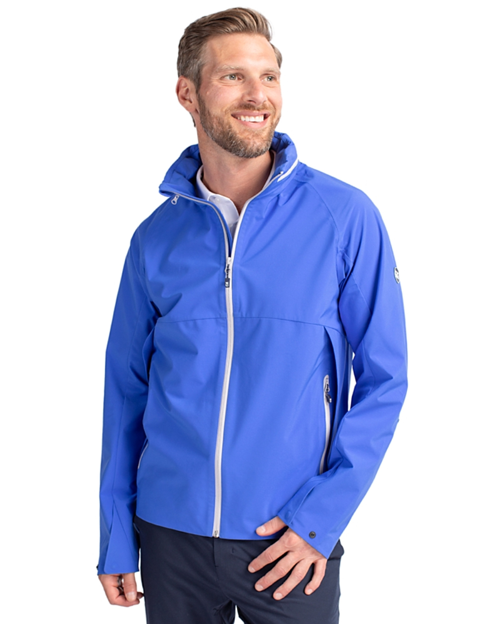 Cutter & Buck Vapor Water Repellent Stretch Mens Full Zip Rain Jacket