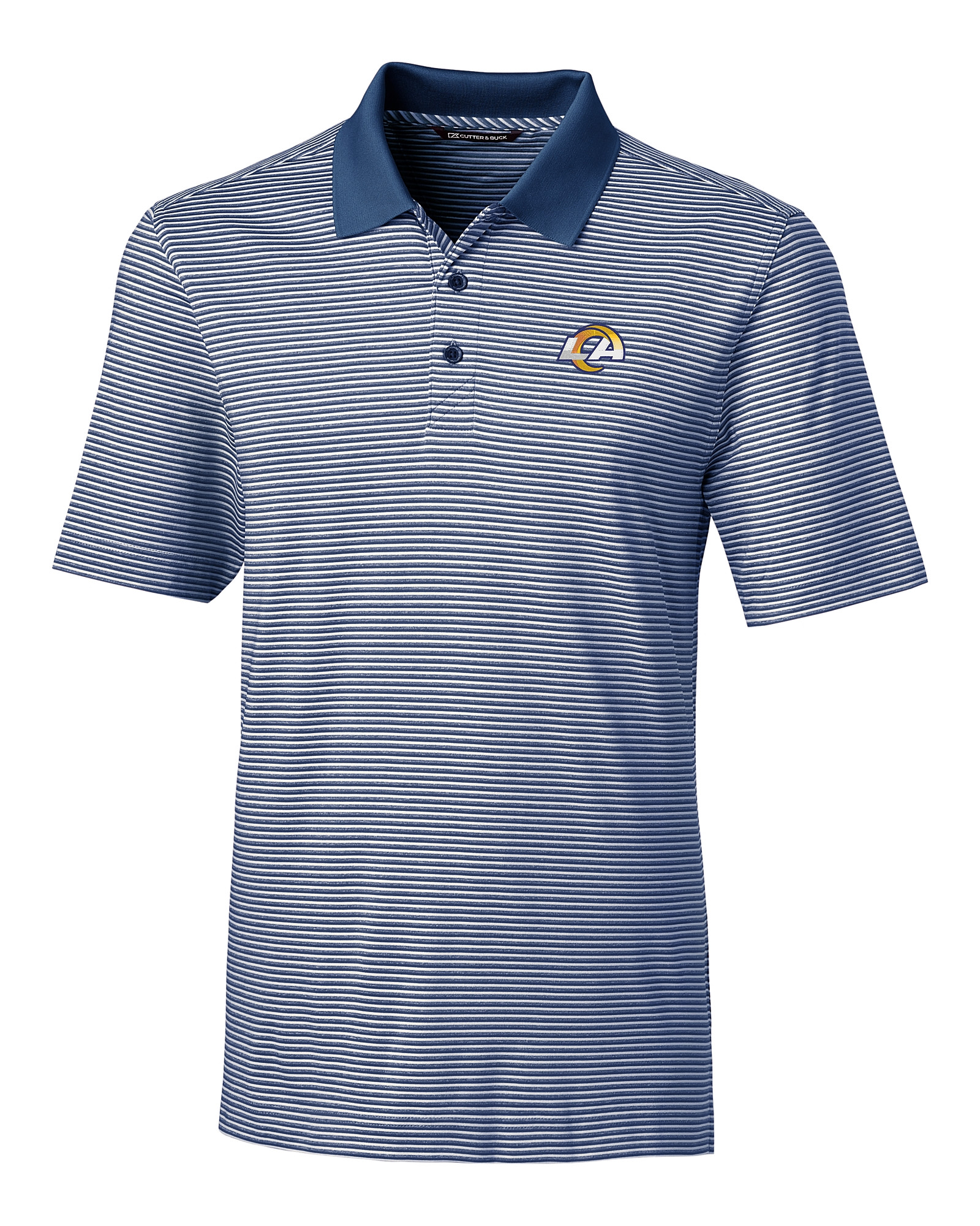 Los Angeles Rams Cutter & Buck Forge Tonal Stripe Stretch Mens Big and Tall Polo