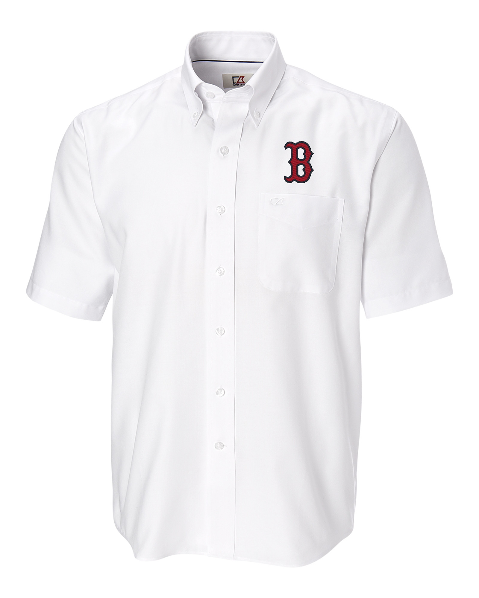 Boston Red Sox Cutter & Buck Epic Easy Care Nailshead Mens Short Sleeve Dress Shirt