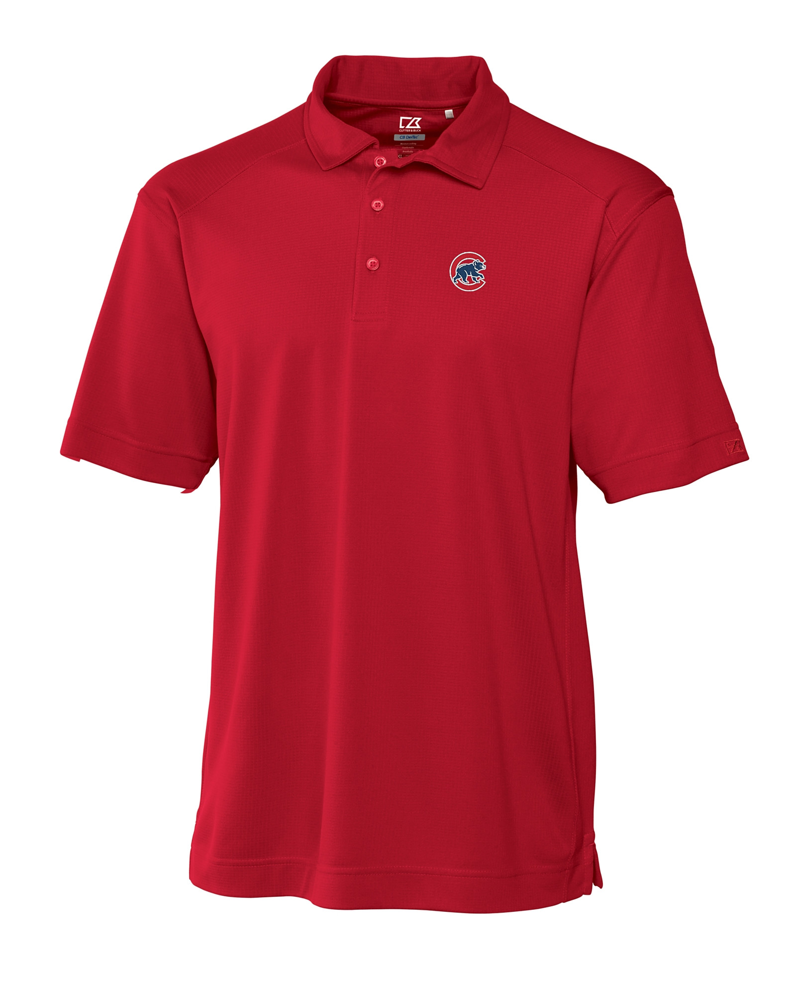 Chicago Cubs Cutter & Buck CB DryTec Genre Textured Solid Mens Big and Tall Polo