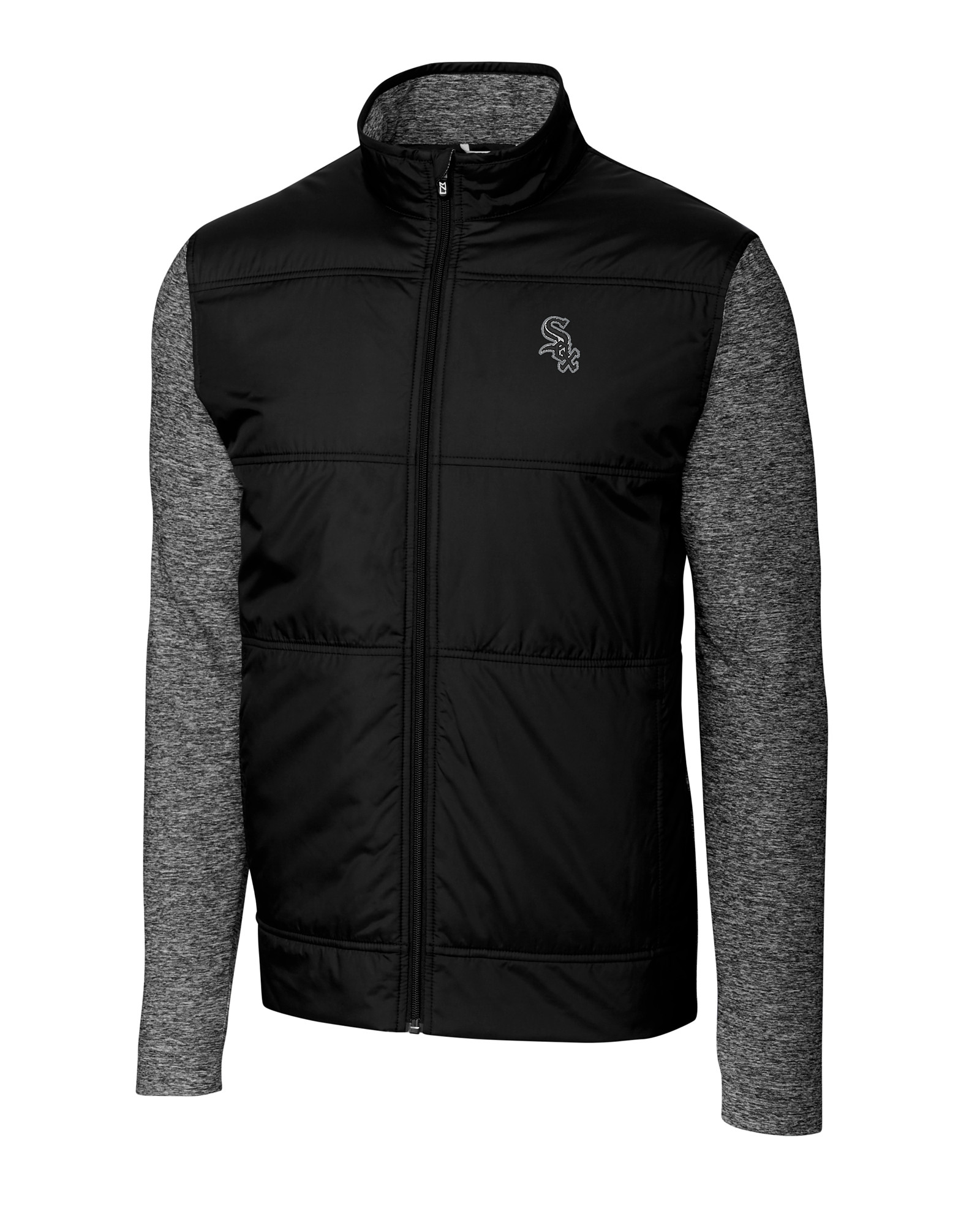 Chicago White Sox Cutter & Buck Stealth Hybrid Quilted Mens Big and Tall Full Zip Windbreaker Jacket