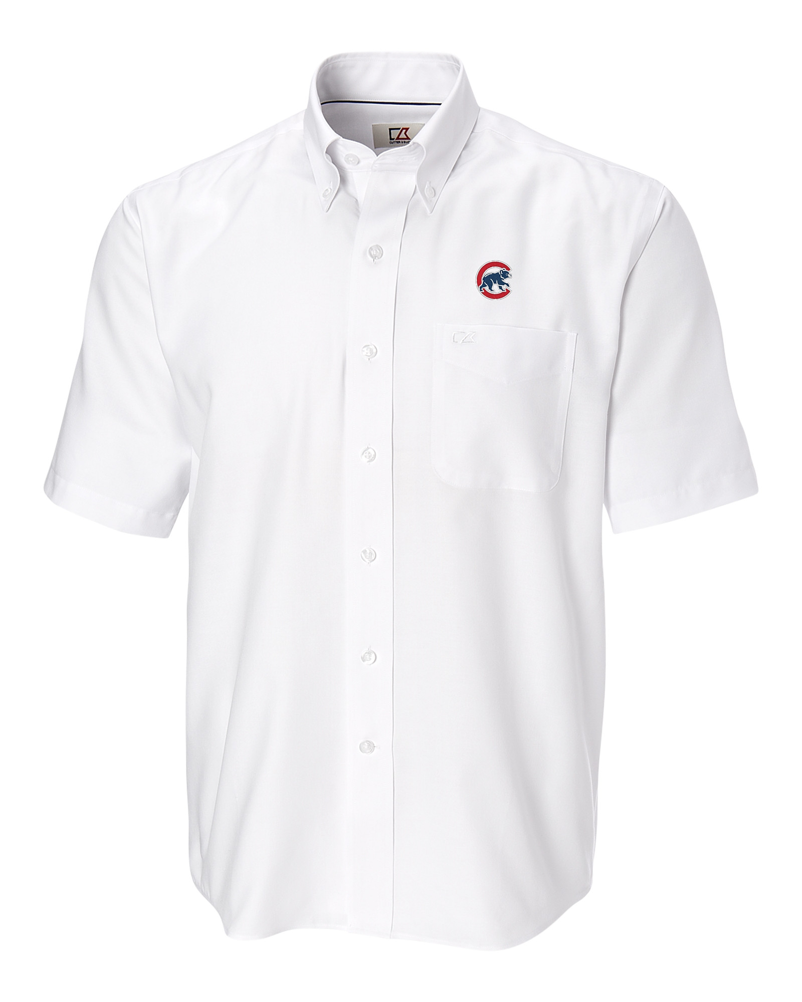 Chicago Cubs Cutter & Buck Epic Easy Care Nailshead Mens Big and Tall Short Sleeve Dress Shirt