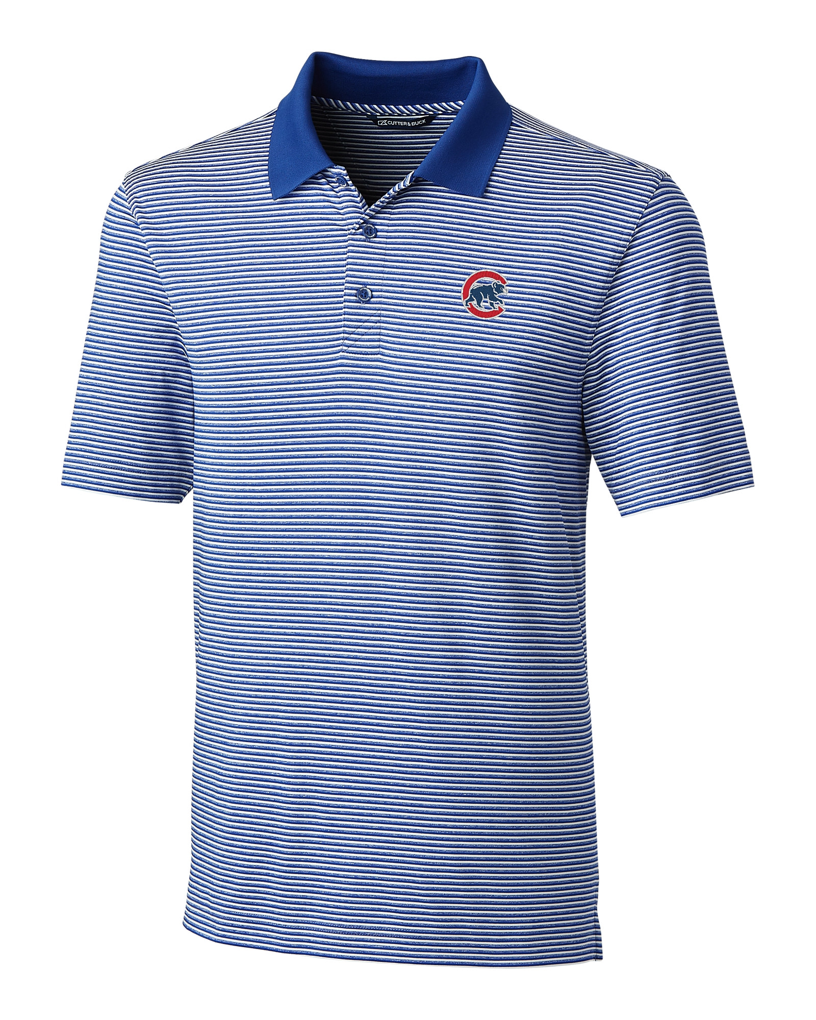 Chicago Cubs Cutter & Buck Big Tall Forge Tonal Stripe Polo - Royal