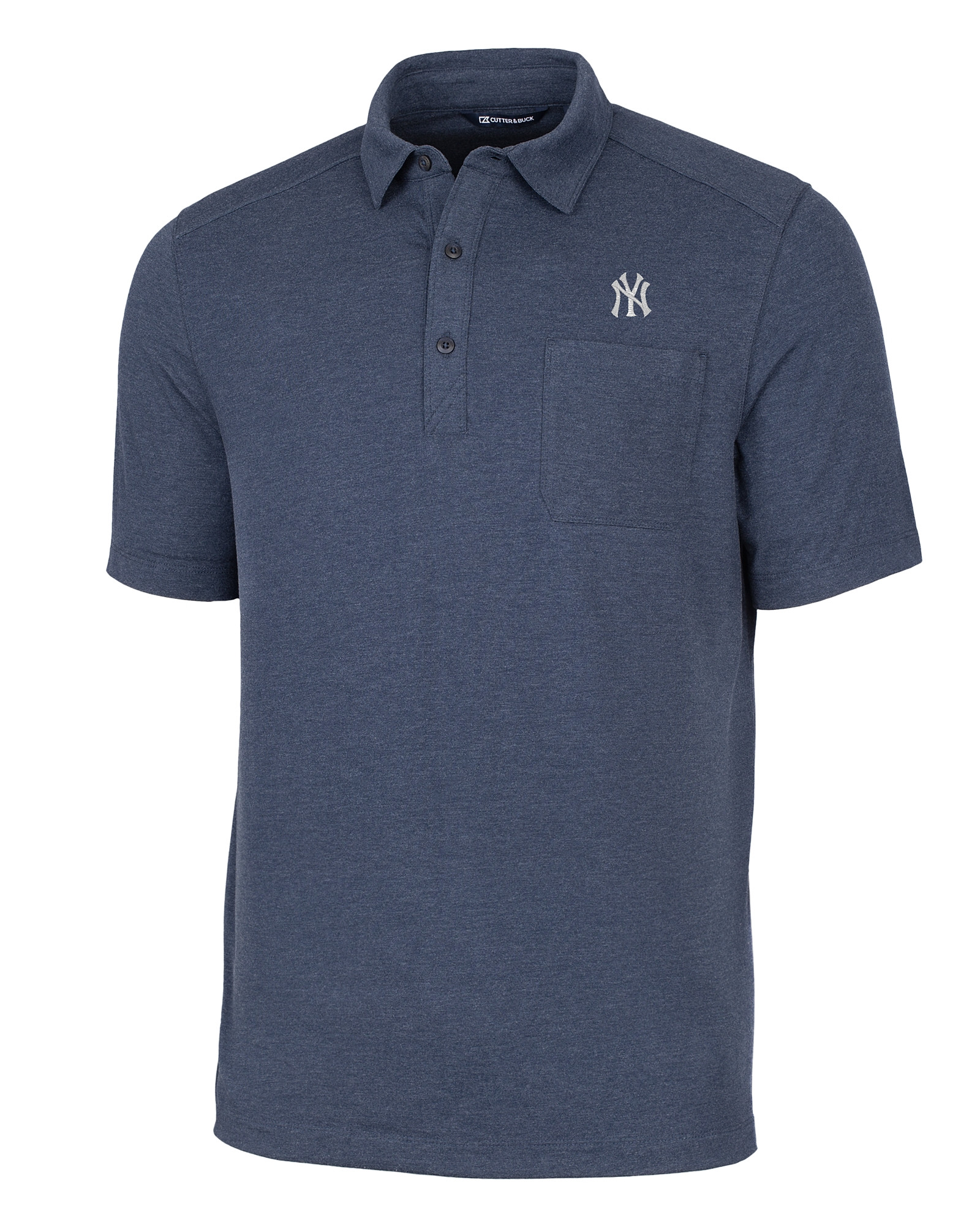 New York Yankees Cutter & Buck Advantage Tri-Blend Jersey Mens Pocket Polo  - Cutter & Buck