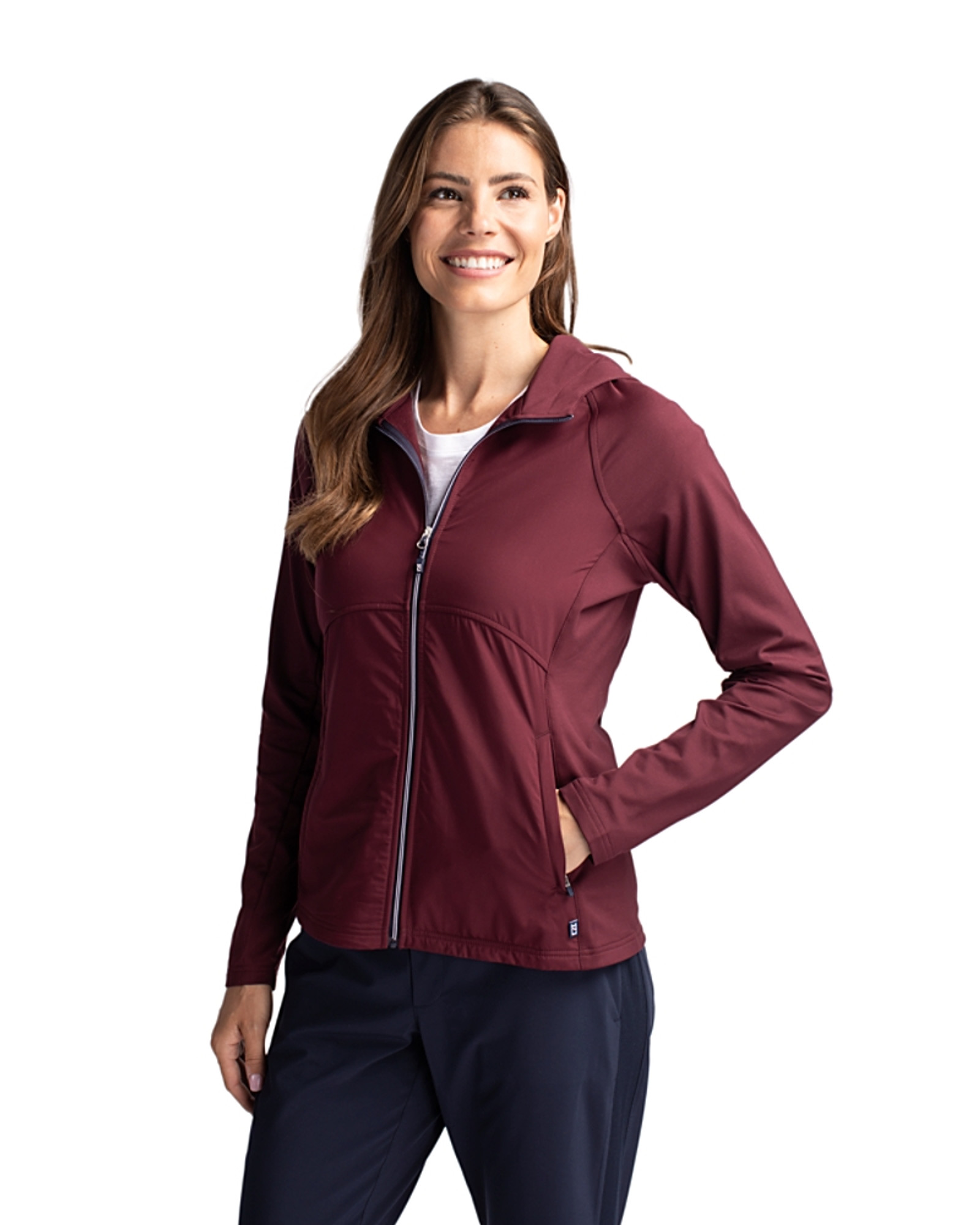 Cutter & Buck Adapt Eco Knit Stretch Recycled Womens Half Zip