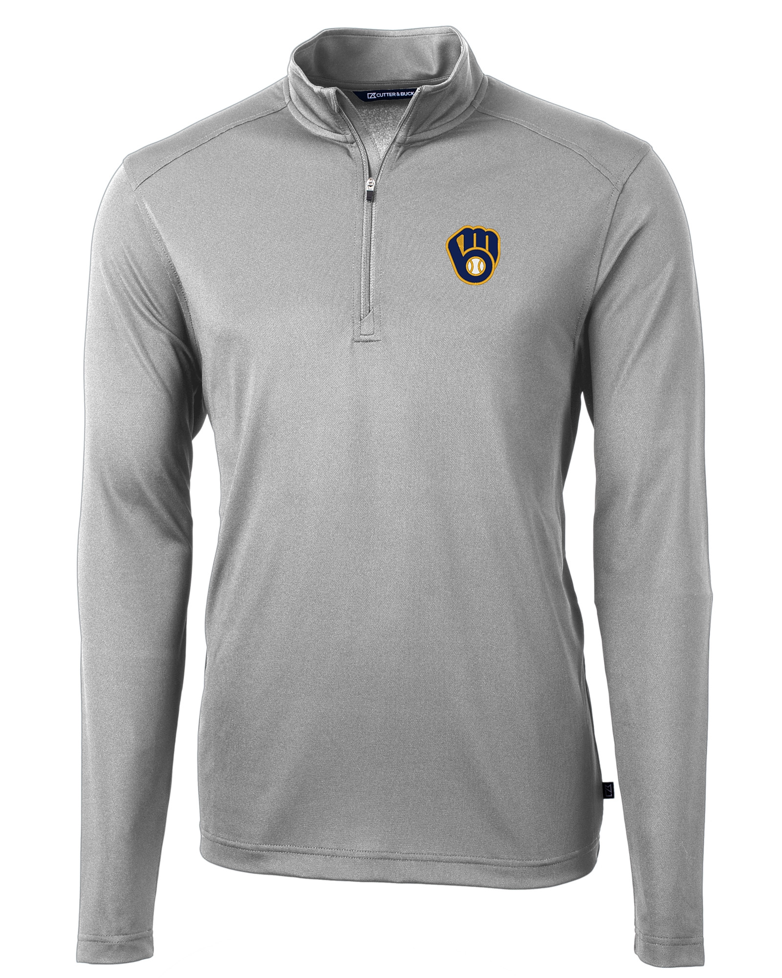 Milwaukee Brewers Cutter & Buck Advantage Tri-Blend Pique Mens Long Sleeve Polo