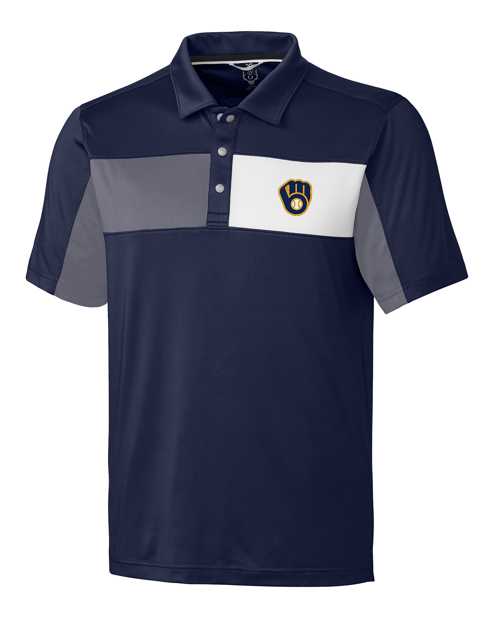 Milwaukee Brewers Men's Moisture Wicking Two-Tone Polo Shirt