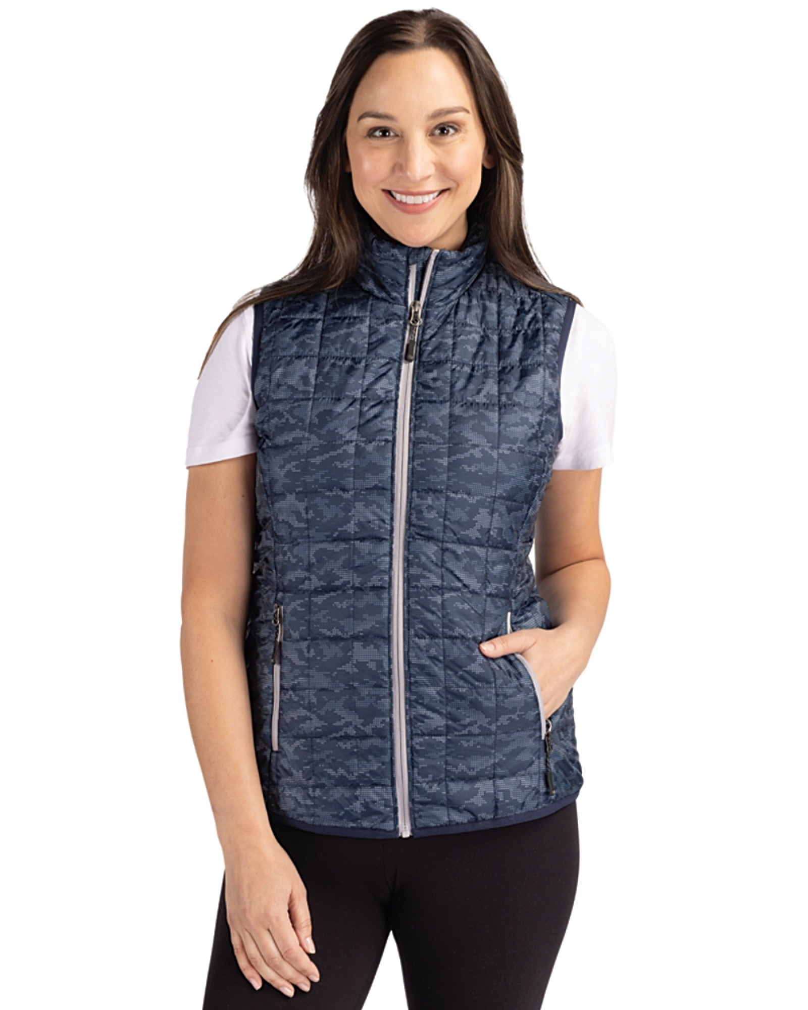 Women's Kansas City Royals Cutter & Buck Red Americana Logo Rainier  PrimaLoft Womens Eco Insulated Full-Zip Puffer Vest