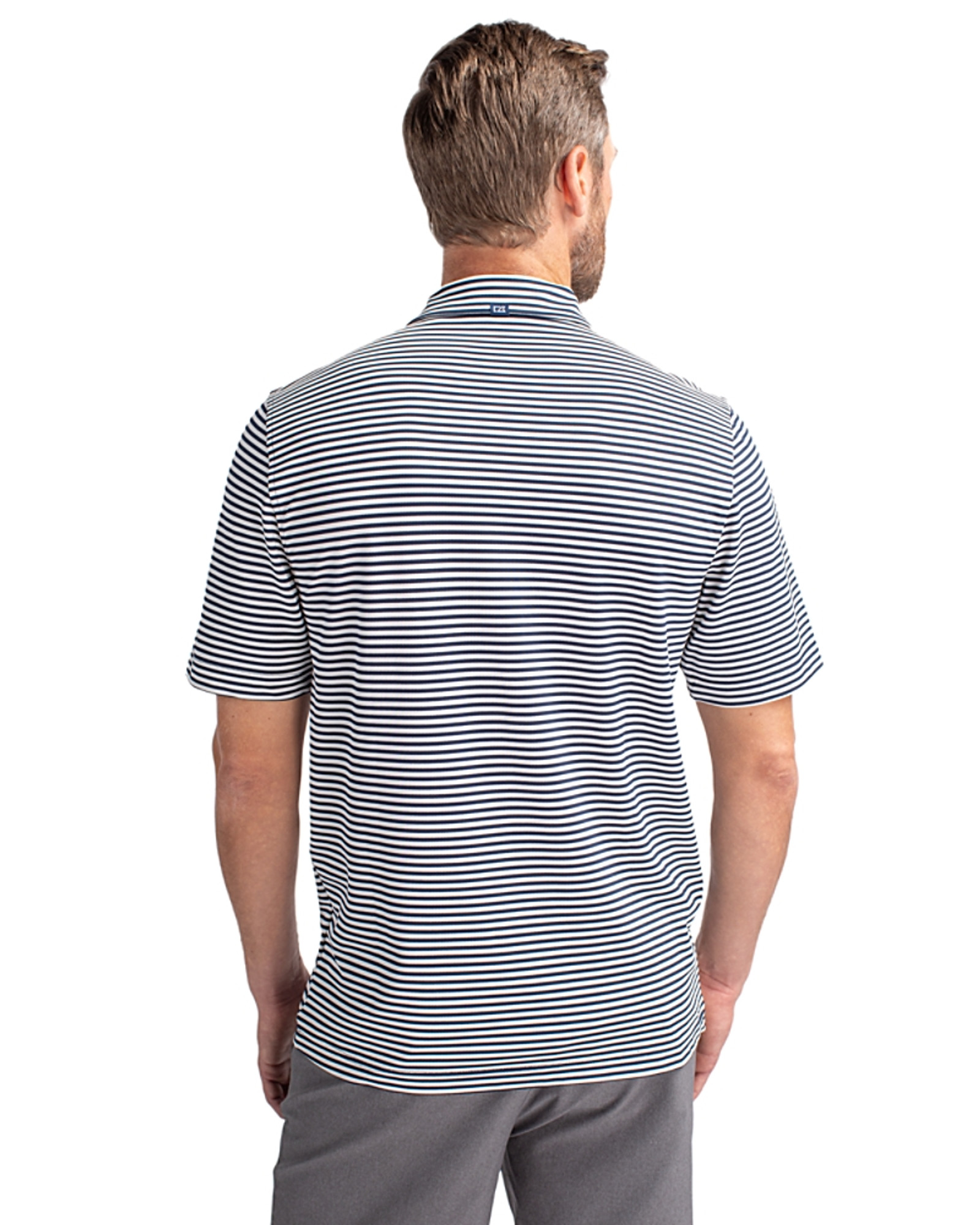 Cutter & Buck Virtue Eco Pique Stripe Recycled Mens Big and Tall Polo ...