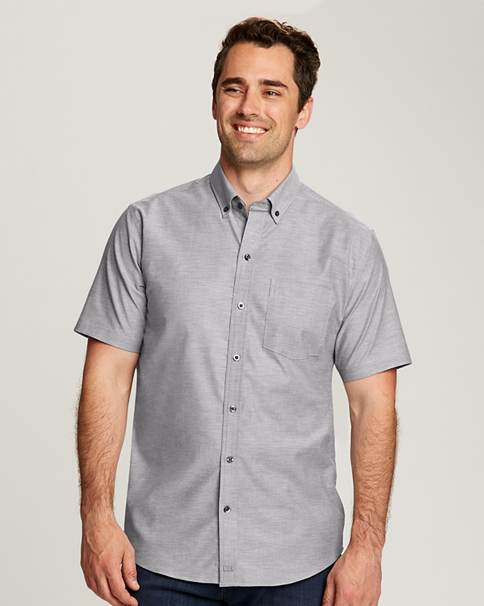 Cutter & Buck Stretch Oxford Mens Big and Tall Short Sleeve Dress