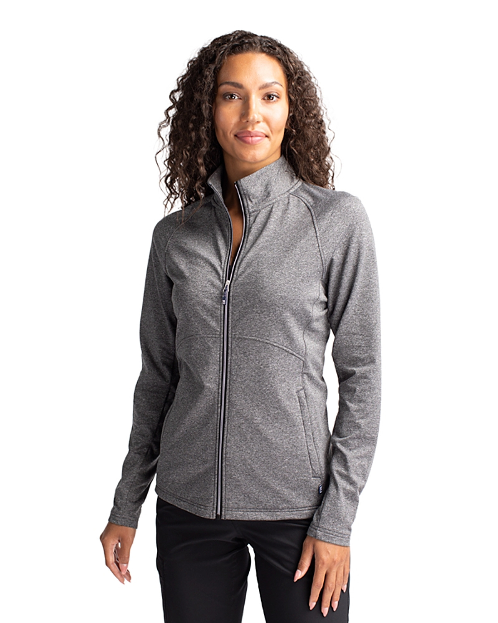 Cutter & Buck Adapt Eco Knit Heather Recycled Womens Full Zip - Cutter &  Buck