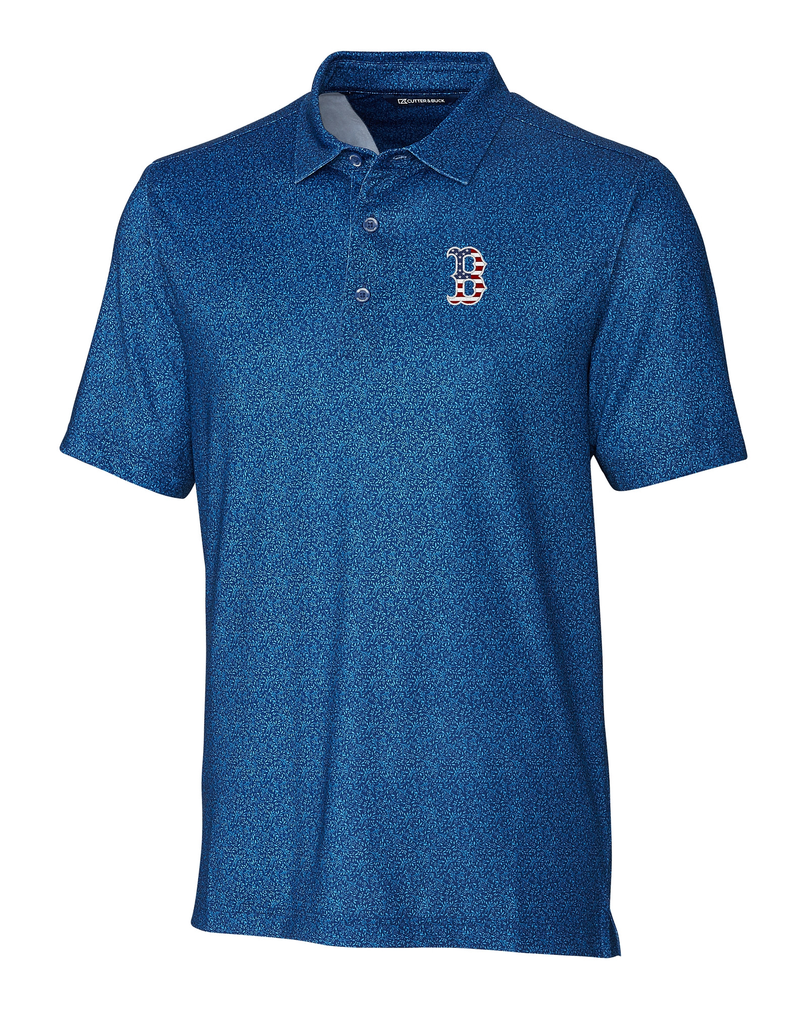 Boston Red Sox Cutter & Buck Forge Pencil Stripe Stretch Mens Polo