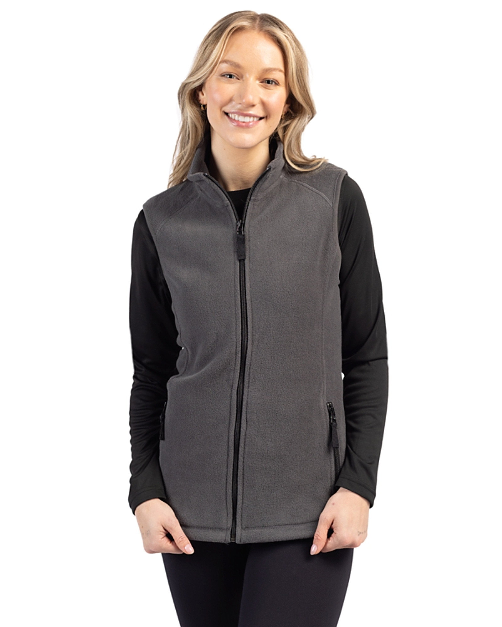 Performance Heathered Full Zip Fleece Vest