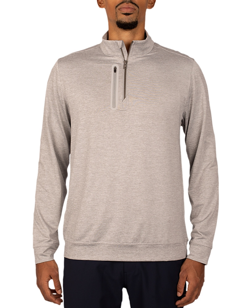 Cutter & Buck Stealth Heathered Quarter Zip Mens Pullover Cutter & Buck