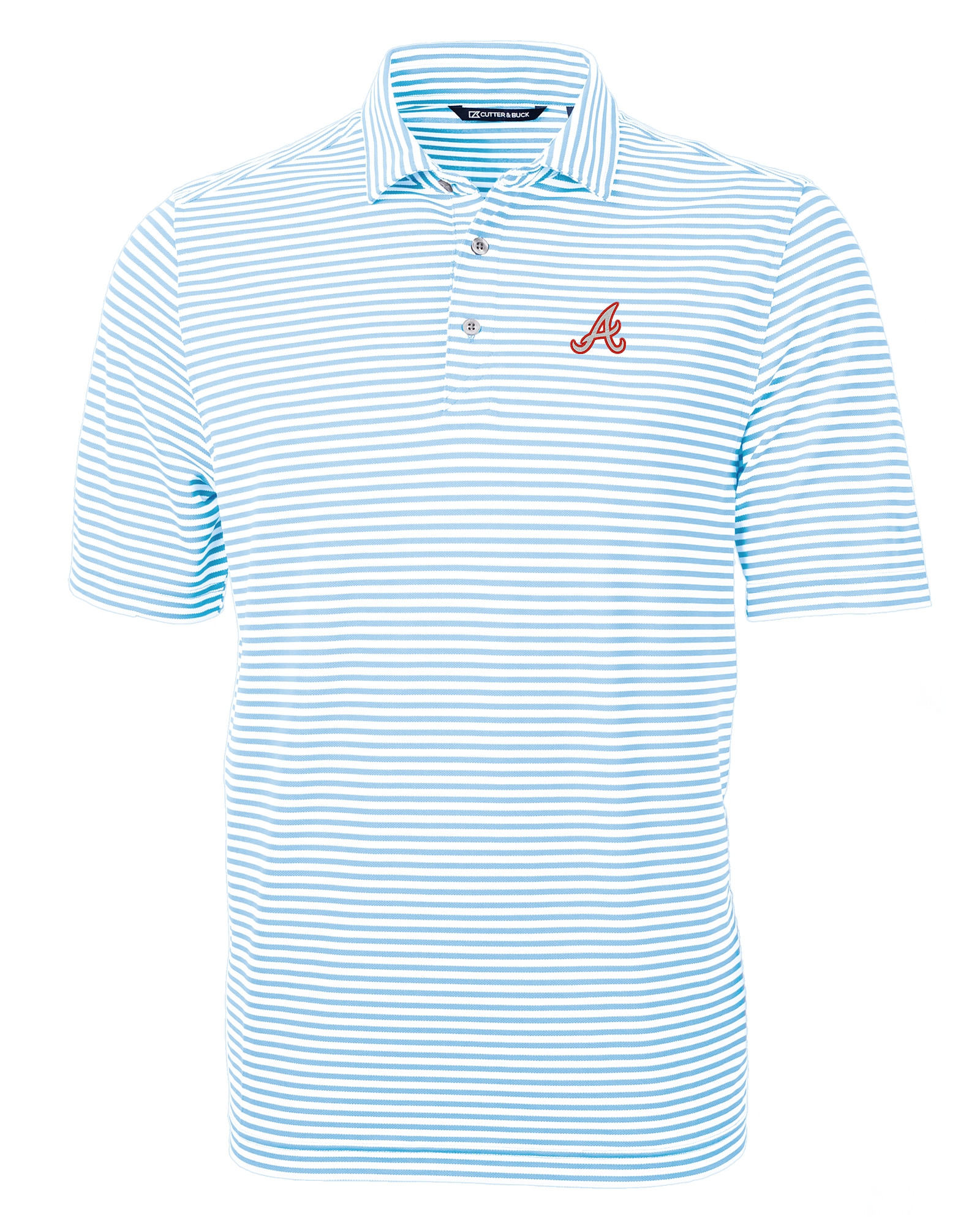 Atlanta Braves Cooperstown Cutter & Buck Virtue Eco Pique Stripe Recycled  Mens Big and Tall Polo - Cutter & Buck