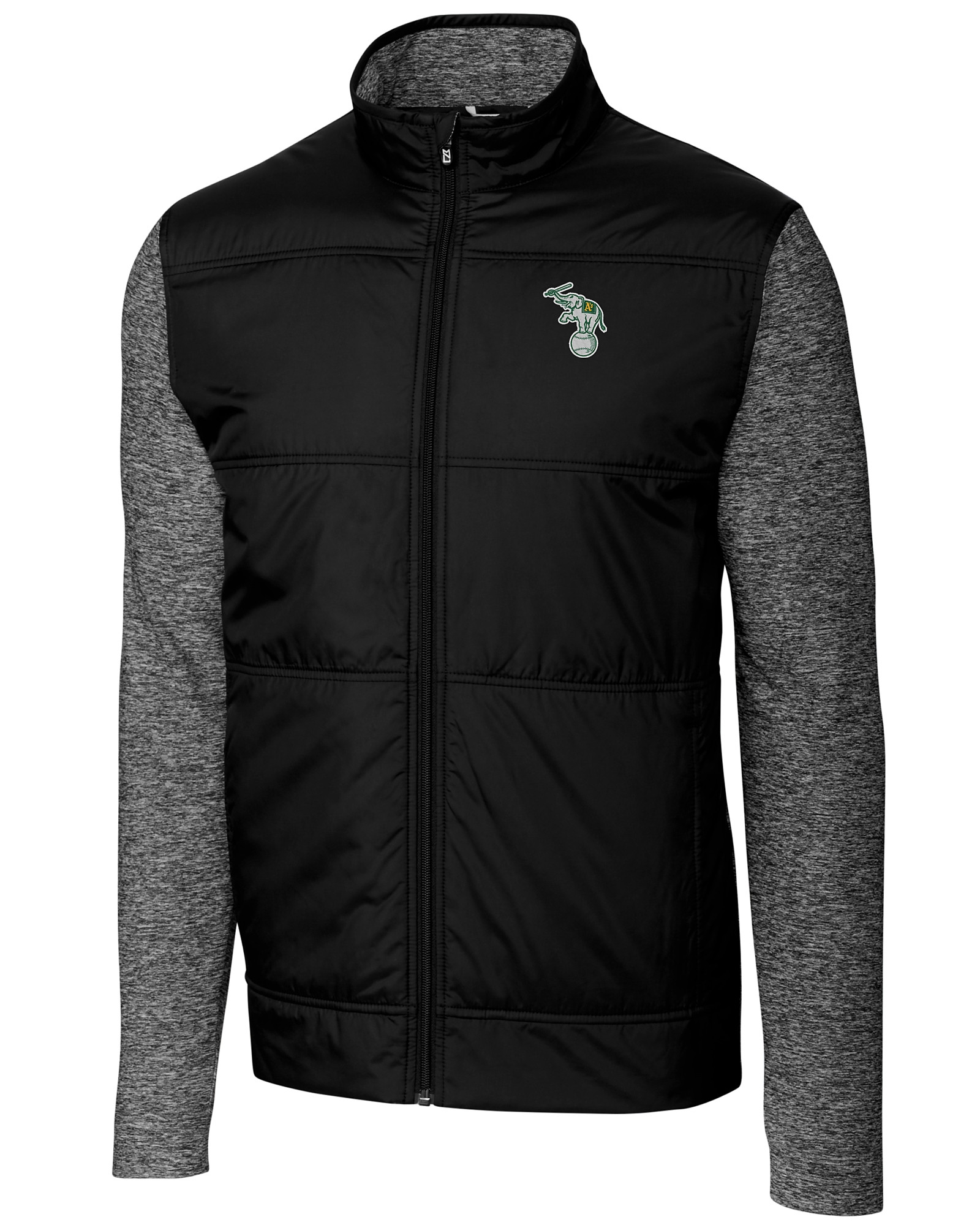 Oakland Athletics Cutter & Buck Big Tall Rainier Shirt Jacket - Black