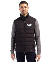 Arizona Cardinals Historic Cutter & Buck Evoke Hybrid Softshell Recycled Mens Full Zip Vest Black Front