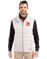 Denver Broncos Historic Cutter & Buck Evoke Recycled Honeycomb Fleece Mens Hybrid Full Zip Vest CONCRETE Front