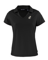 New Orleans Saints Historic Cutter & Buck Daybreak Eco Recycled Womens V-neck Polo Black Mannequin