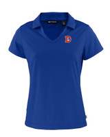 Denver Broncos Historic Cutter & Buck Daybreak Recycled Womens V-Neck Polo Tour Blue Mannequin