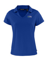 Seattle Seahawks Historic Cutter & Buck Daybreak Eco Recycled Womens V-neck Polo Tour Blue Mannequin