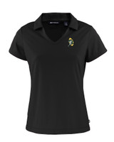 Green Bay Packers Historic Cutter & Buck Daybreak Recycled Womens V-Neck Polo Black Mannequin