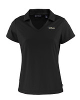 New York Jets Historic Cutter & Buck Daybreak Eco Recycled Womens V-neck Polo Black Mannequin