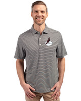 Arizona Cardinals Historic Cutter & Buck Forge Eco Double Stripe Stretch Recycled Mens Polo Black/White Front