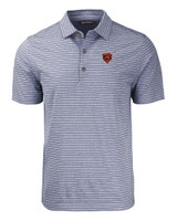 Chicago Bears Historic Cutter & Buck Forge Eco Heather Stripe Stretch Recycled Mens Polo NVH_MANN_HG 1