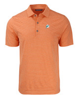 Miami Dolphins Historic Cutter & Buck Forge Eco Heather Stripe Stretch Recycled Mens Polo CGH_MANN_HG 1