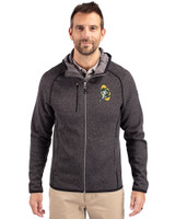 Green Bay Packers Historic Cutter & Buck Mainsail Full Zip Hooded Mens Jacket Charcoal Heather Front