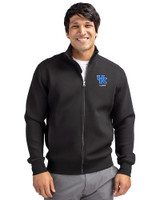 Kentucky Wildcats Alumni Cutter & Buck Roam Eco Recycled Full Zip Mens Big & Tall Jacket Black Front