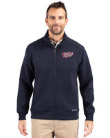 Minnesota Twins Cooperstown Cutter & Buck Roam Eco Recycled Full Zip Mens Big & Tall Jacket Navy Blue Front