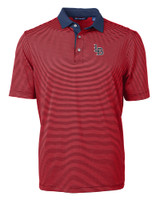 Louisville Bats Cutter & Buck Virtue Eco Pique Micro Stripe Recycled Mens Polo RDNV_MANN_HG 1